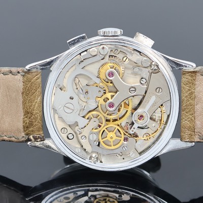 27059837e - LA LEUBA Armbandchronograph, Handaufzug, Schweiz um 1954, verchr. Gehäuse, Glasrand und ...