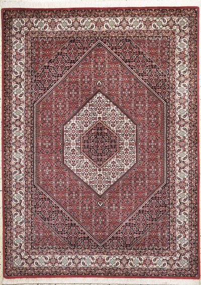 Image Bidjar fein, Indien, Ende 20.Jhd, Korkwollemit Seide, ca. 236 x 176 cm, EHZ: 1-2 ...