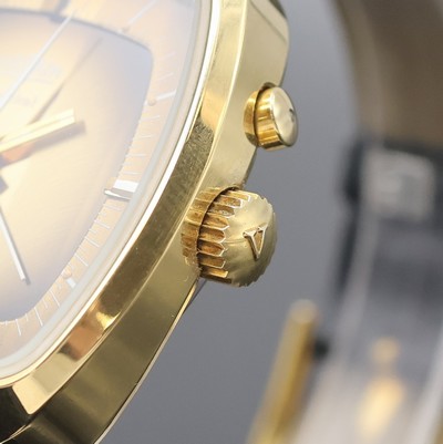 27059845b - VULCAIN Cricket Armbandwecker, Handaufzug, Schweiz um 1969, verg. Geh., Edelstahlboden ...