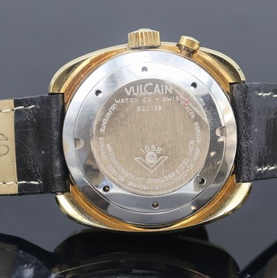 27059845c - VULCAIN Cricket Armbandwecker, Handaufzug, Schweiz um 1969, verg. Geh., Edelstahlboden ...