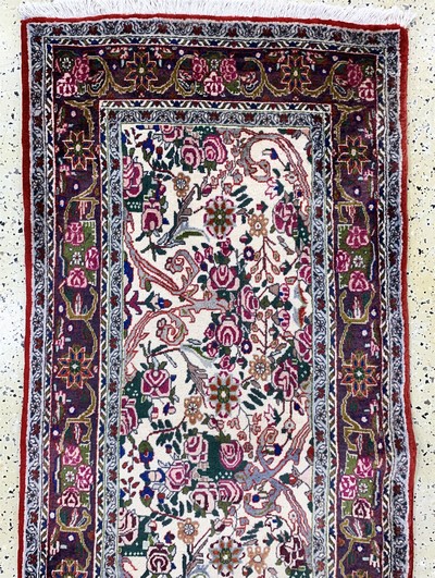 27059855a - Rosenbidjar, Persien, Ende 20.Jhd, Korkwolle, ca. 385 x 80 cm, Rand verblasst, EHZ: 1-2 ...