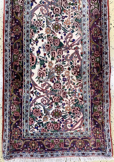 27059855c - Rosenbidjar, Persien, Ende 20.Jhd, Korkwolle, ca. 385 x 80 cm, Rand verblasst, EHZ: 1-2 ...