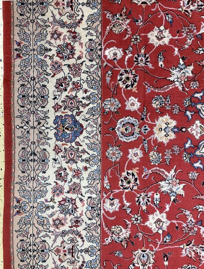 27059858c - Esfahan fein, China, Mitte 20.Jhd, Korkwolle auf Baumwolle, ca. 297 x 198 cm, ...