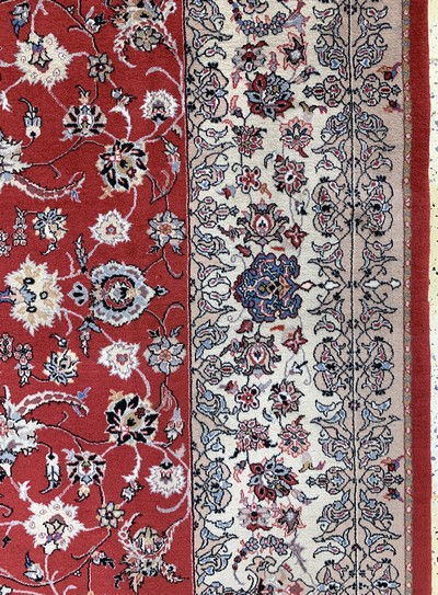 27059858e - Esfahan fein, China, Mitte 20.Jhd, Korkwolle auf Baumwolle, ca. 297 x 198 cm, ...