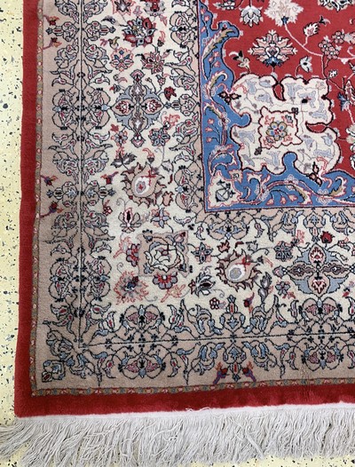27059858g - Esfahan fein, China, Mitte 20.Jhd, Korkwolle auf Baumwolle, ca. 297 x 198 cm, ...