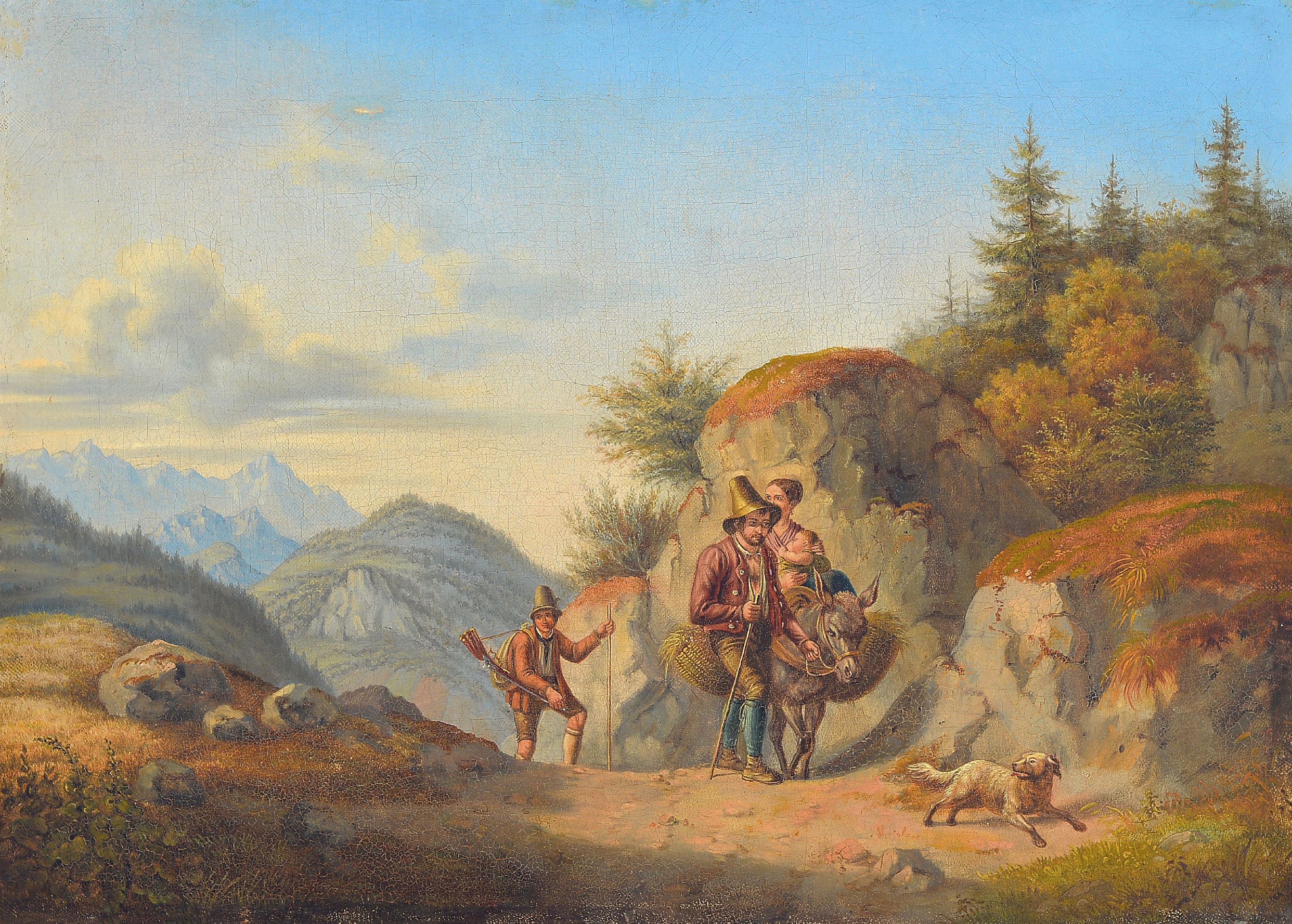 Image 27059952 - Zuschreibung: Gustav Jakob Canton, 1813 Mainz -1885 München, Jäger und Bauernfamilie ...