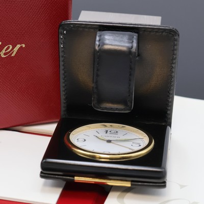 27060022b - CARTIER kleiner Reisewecker, Schweiz verk. lt. beil. Pap. 11/1999, quarz, verg. Geh. im ...