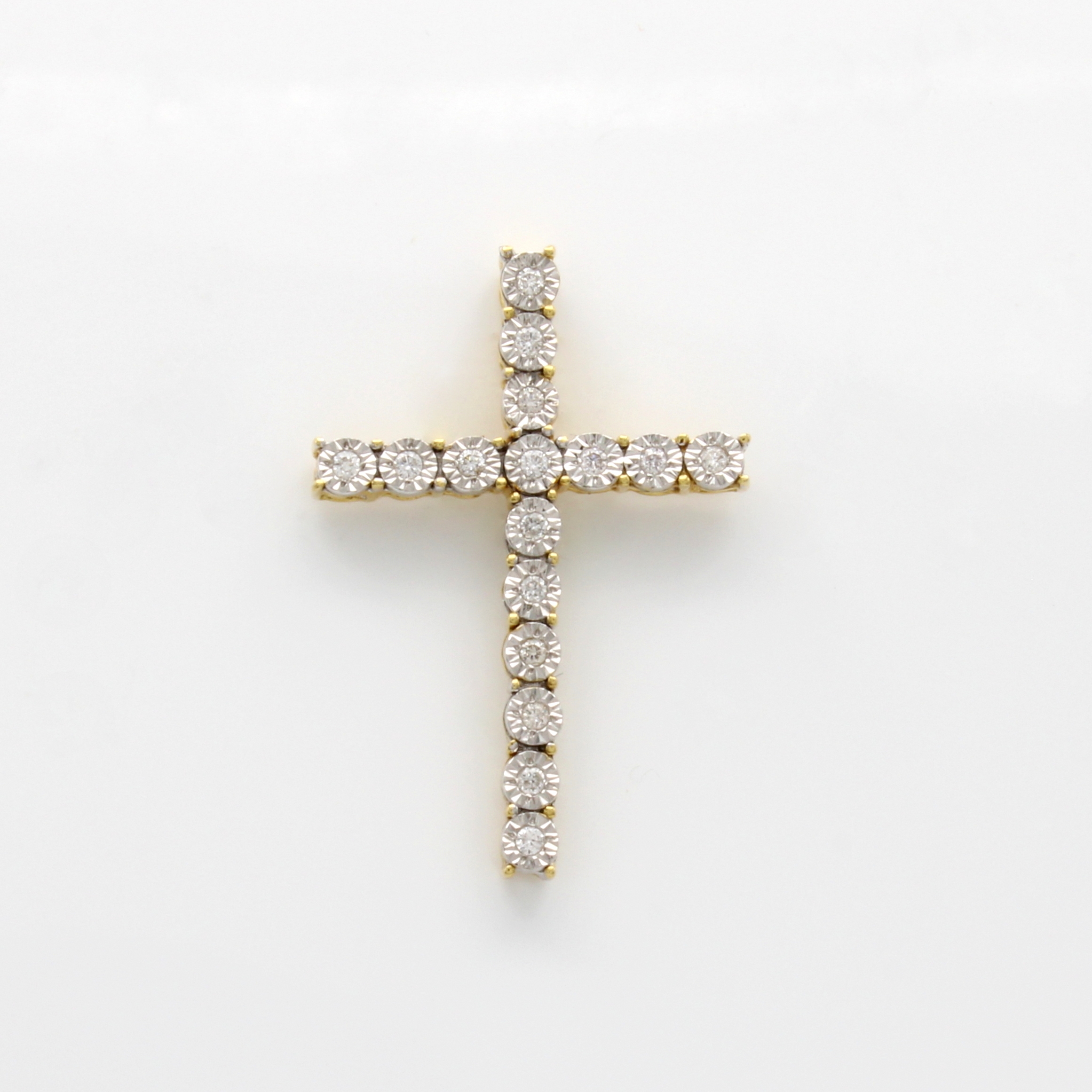 Image 27060438 - Kreuzanhänger mit Brillanten, GG/WG 750/000, 16 Brill. in geschliffenen Zargenfassungen ...