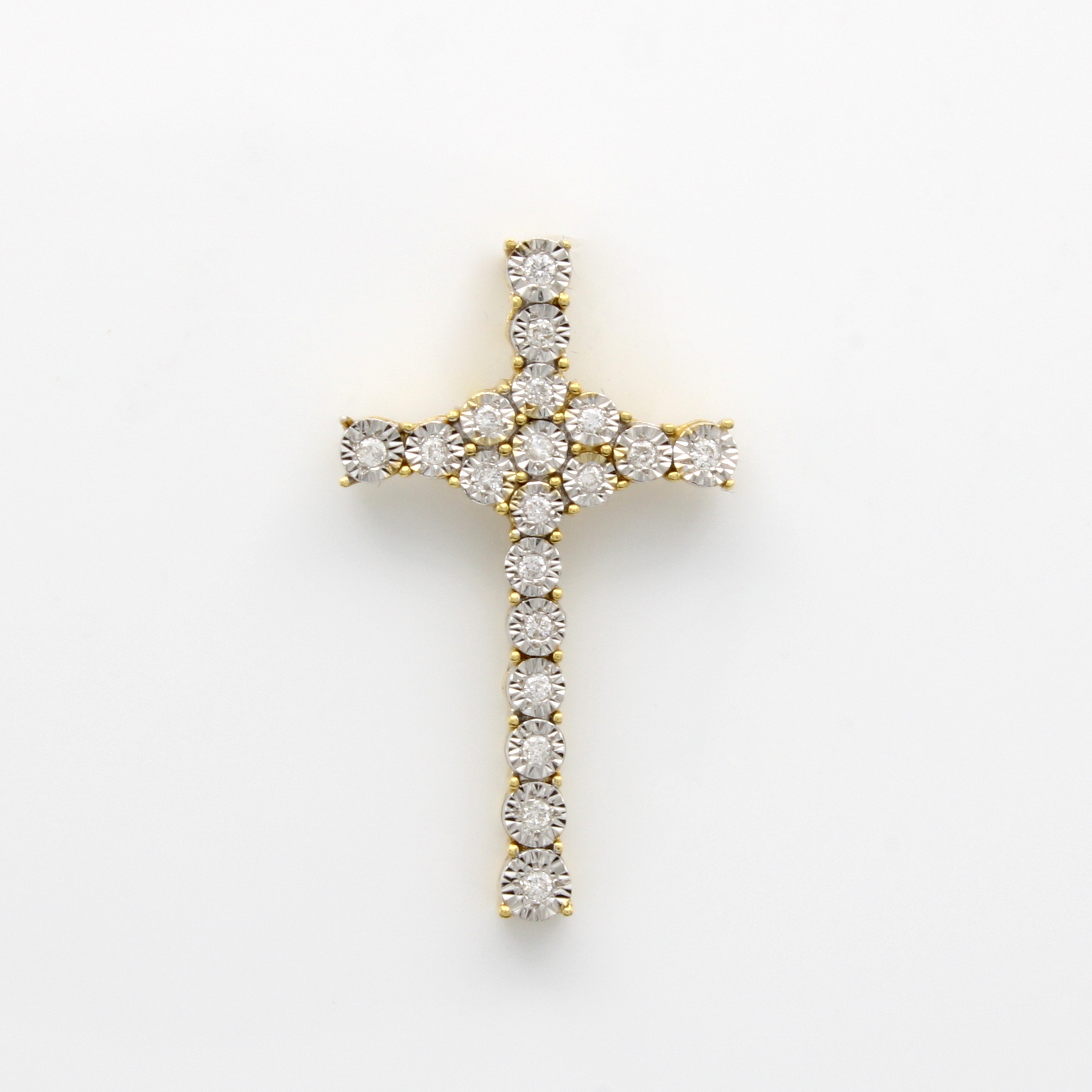 Image 27060442 - Kreuzanhänger mit Brillanten, GG/WG 750/000,19 Brill. in geschliffenen Zargenfassungen ...