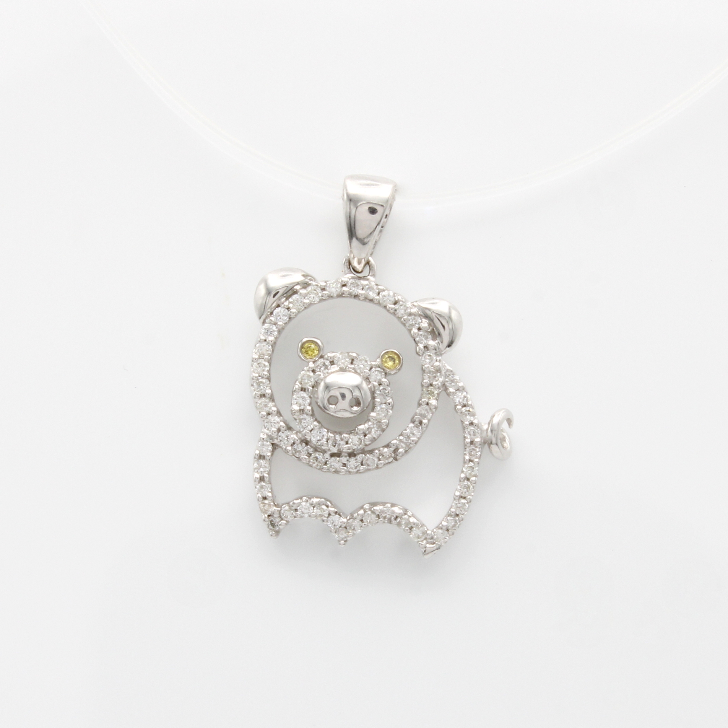 Image 27060443 - Anhänger ´Glücksschweinchen´ mit Brillanten und Diamanten, WG 750/000, 2 gelbe Diam. ...