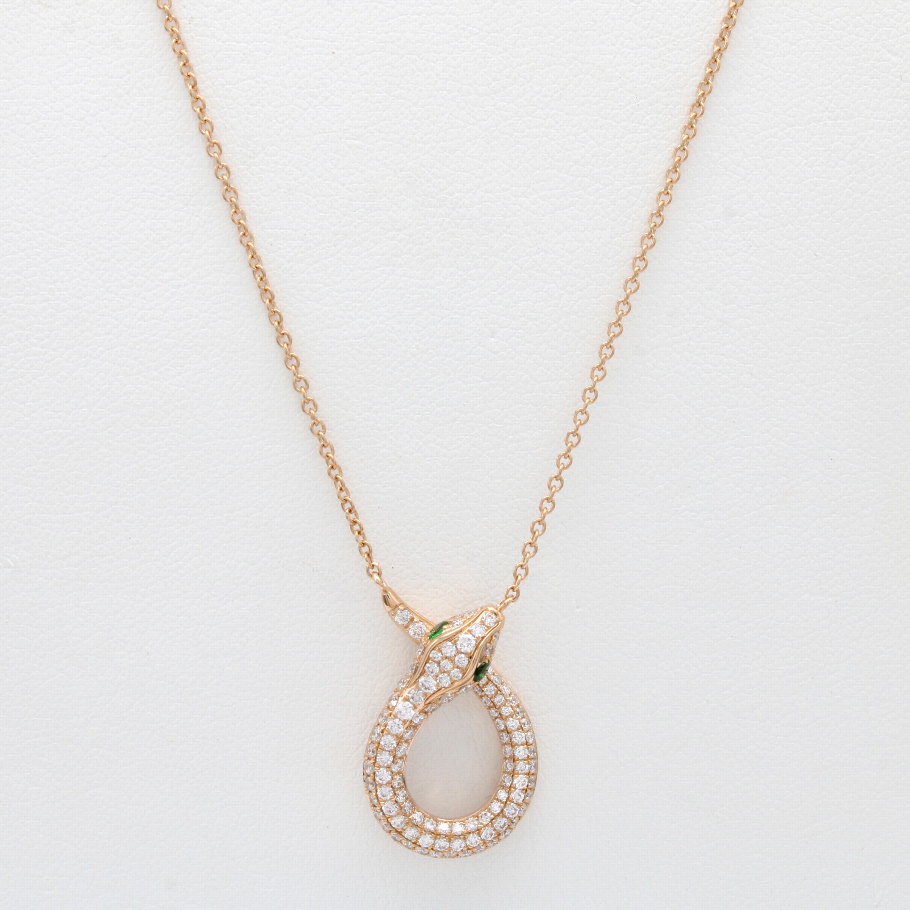 Image 27060460 - Collier ´Schlange´ mit Brillanten und Tsavo- riten, RG 750/000, 106 Brill. zus. ca. 0.66 ...