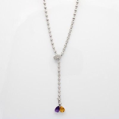 27060420a - Y-Collier mit Brillanten und Wechsel- Farbsteinabhängungen, WG 750/000, durch ...
