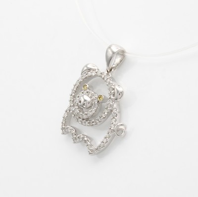 27060443a - Anhänger ´Glücksschweinchen´ mit Brillanten und Diamanten, WG 750/000, 2 gelbe Diam. ...