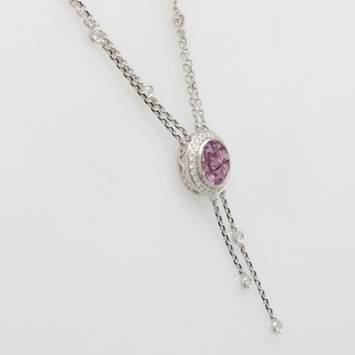 27060482a - 2-reihiges Collier mit Saphiren und Brillanten, WG 750/000, 34 Brill. z.T. in Kette ...