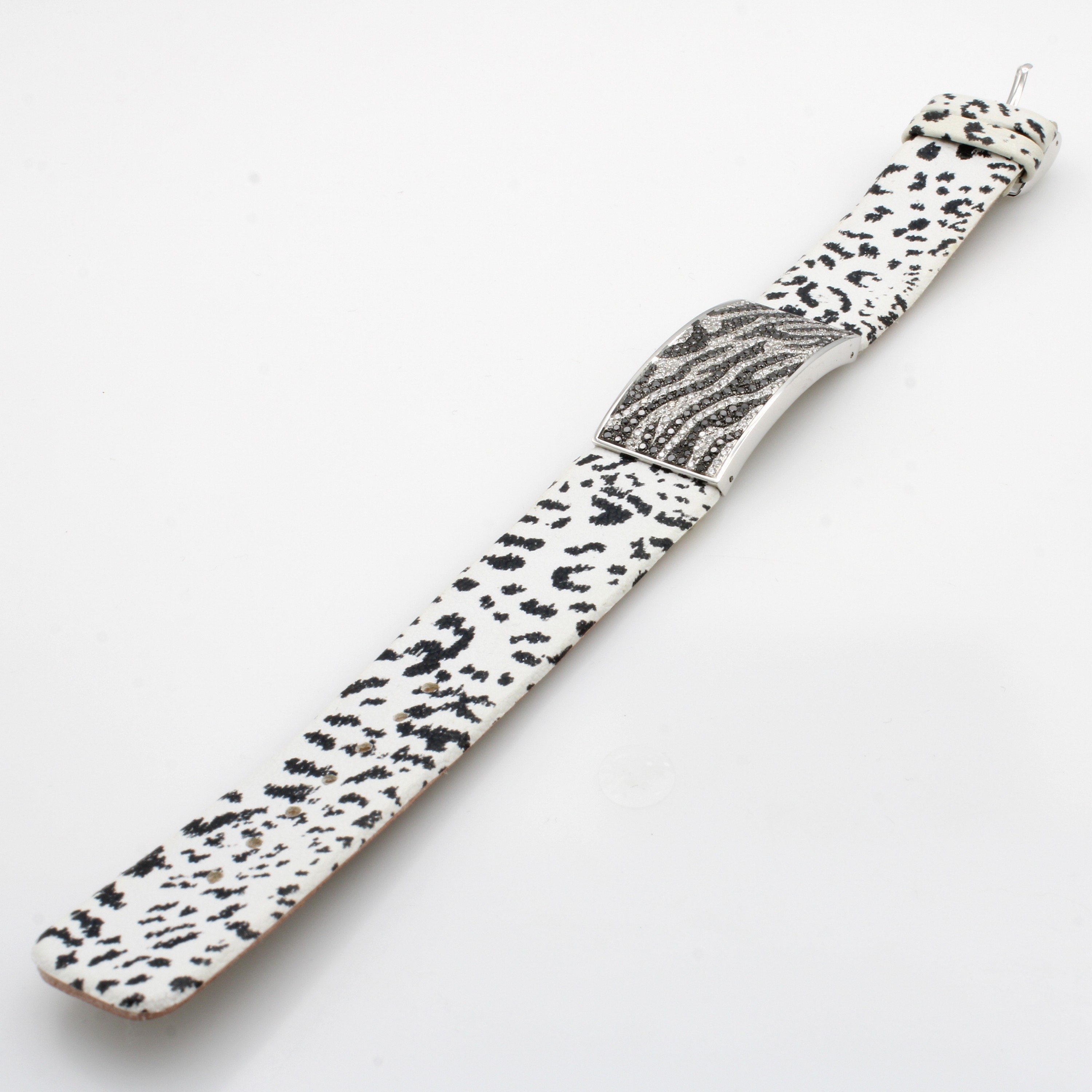 Image 27060501 - Lederarmband mit Brillanten und Diamanten, WG 750/000, 322 Brill. u. Diam. zus. ca. 3.39 ...