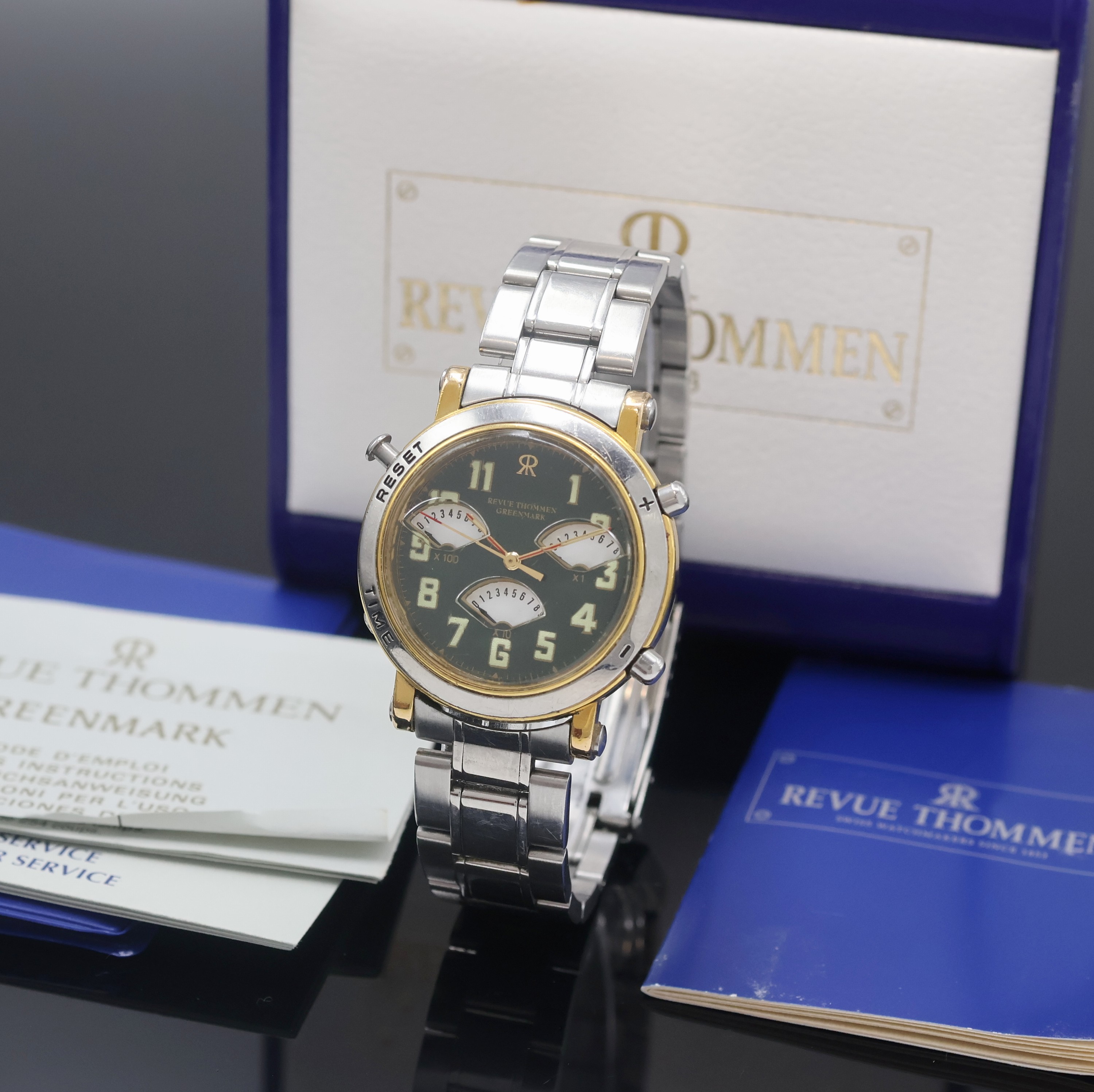 Image 27060514 - REVUE THOMMEN Greenmark Armbanduhr mit Golf- Spielzähler, Schweiz um 1995, z. T. verg. ...