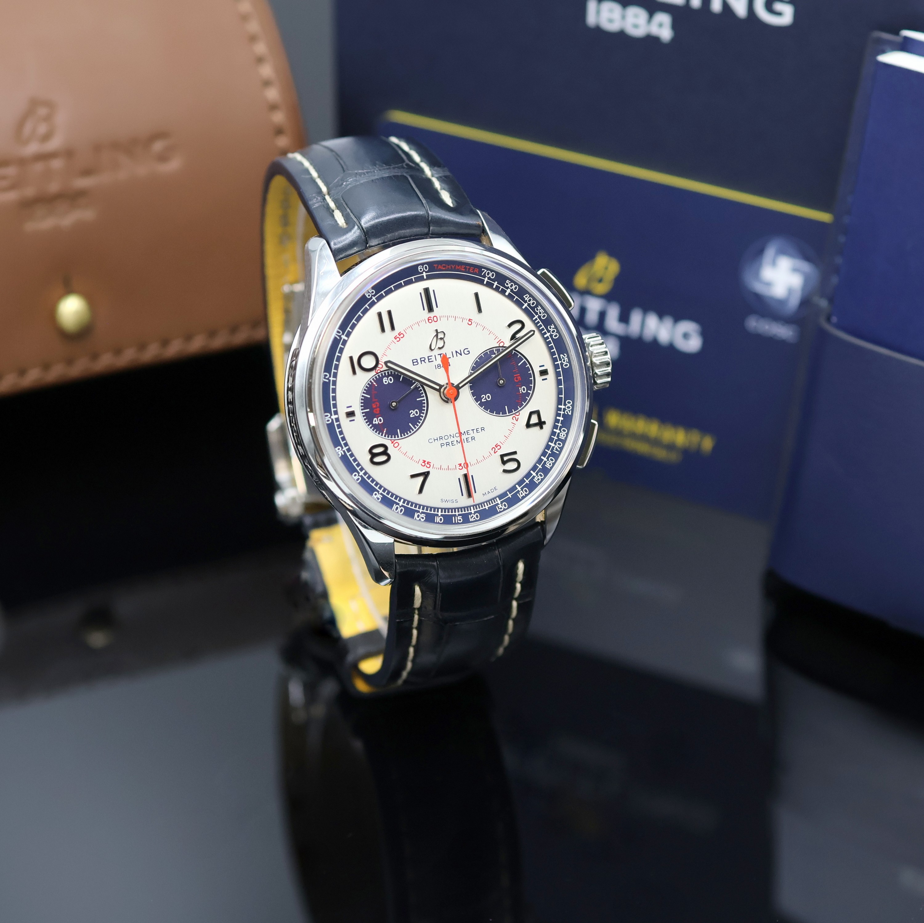 Detail a: BREITLING auf 1.000 Stück limitierte Armbanduhr Premier B01 Chronograph 42 Bentley Mulliner Referenz AB0118A71G1P1, Automatik, Chronometer in ...