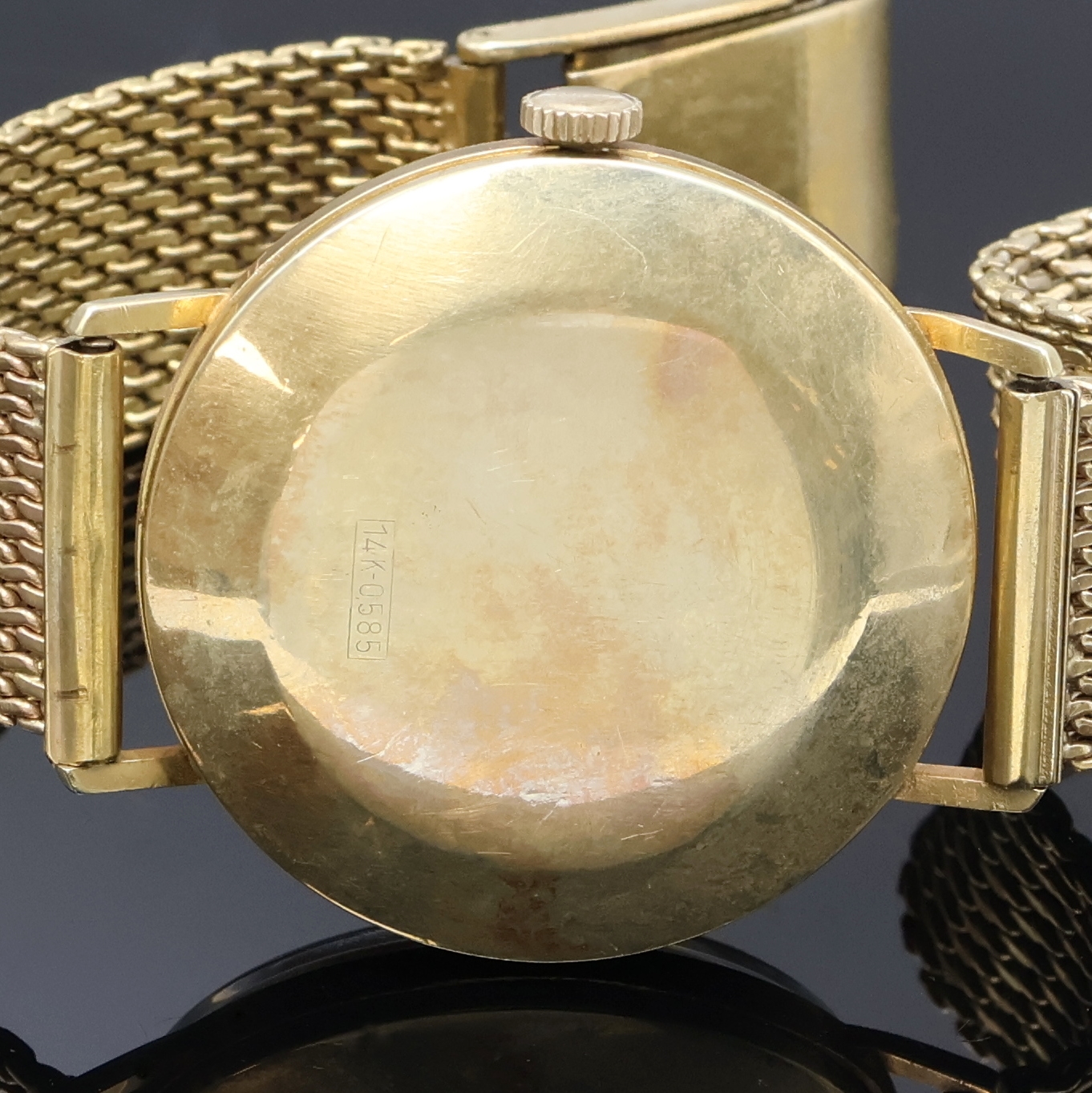 Detail f: ANKER Armbanduhr in GG 585/000 an GG 333/000 Band, Schweiz um 1965, Automatik, Boden aufgedr., silb. Zifferbl. m. aufges. Std.- Ind., gold. ...