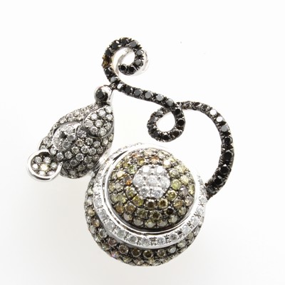 27060507a - Brosche ´Maus´ mit Diamanten und Brillanten, WG 750/000, 235 Brill. u. Diam. zus. ca. ...