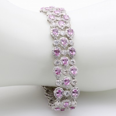 27060512a - Armband mit Brillanten und Saphiren, 900er Platin, 561 Brill. zus. ca. 7.2 ct Weiß/si, ...