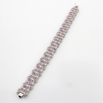 27060512b - Armband mit Brillanten und Saphiren, 900er Platin, 561 Brill. zus. ca. 7.2 ct Weiß/si, ...