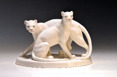 Image Figurengruppe, Hutschenreuther, um 1920, Entwurf Lydia Foucar, Porzellan, weiß, ...