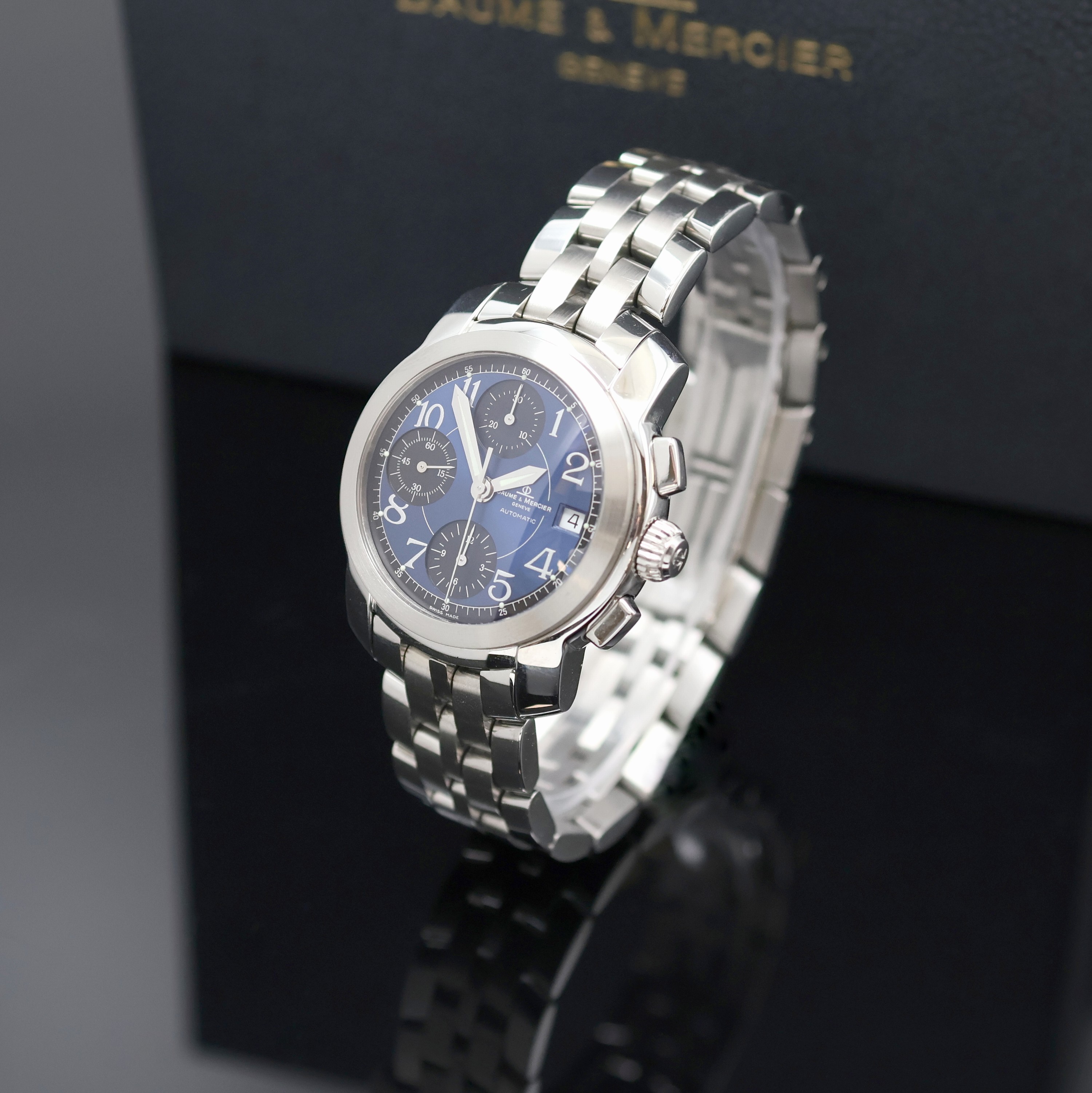 Image 27060639 - BAUME & MERCIER Capeland Armbandchronograph in Stahl Referenz MV045216, Schweiz um 2000, ...
