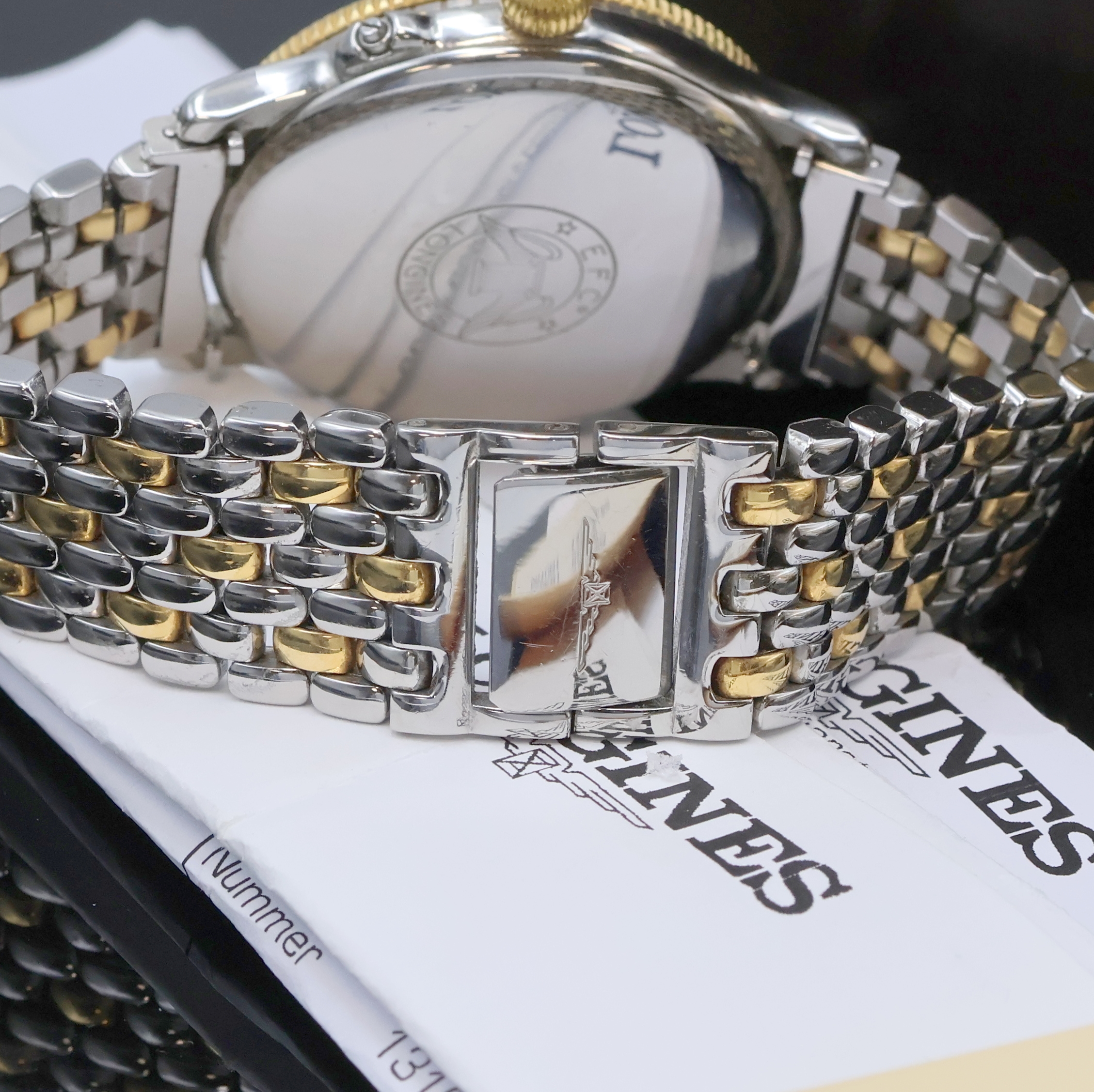 Detail c: LONGINES Hour Angle Watch Designed by Charles A. Lindbergh Referenz 989.5215, Schweiz um 1990, Automatik, Geh. nach altem Vorbild, Edelstahl/Gold ...