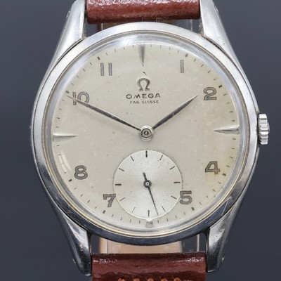 27060717a - OMEGA Armbanduhr Referenz 2503-5, Schweiz um 1950, Handaufzug, Edelstahlgeh., Boden ...