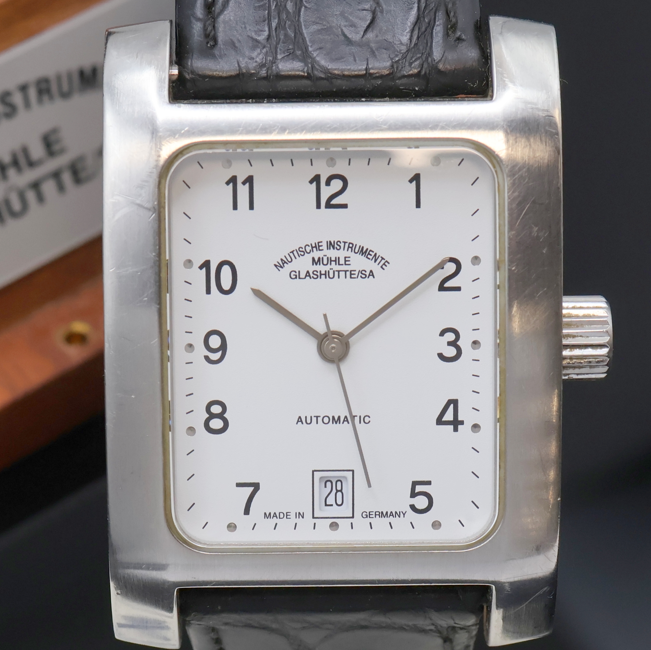 Detail a: NAUTISCHE INSTRUMENTE MÜHLE GLASHÜTTE Quadro Armbanduhr Referenz M1-22-10, Deutschland verk. lt. beil. Pap. 07/2004, Automatik, beids. vergl. Geh. ...