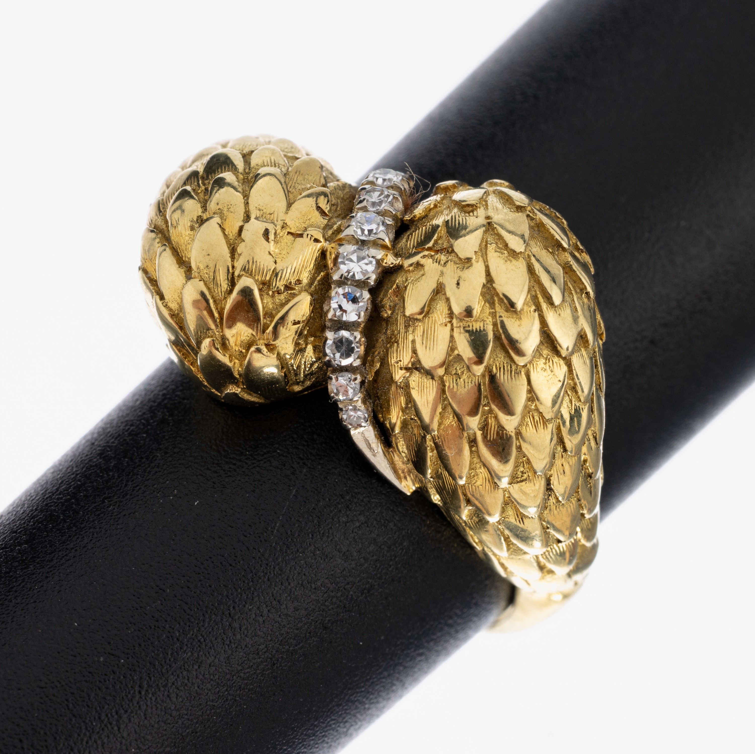 Image 27060929 - 18 kt Gold Diamant-Ring, GG/WG 750/000, qualitätvolle Verarbeitung, abstraktes ...