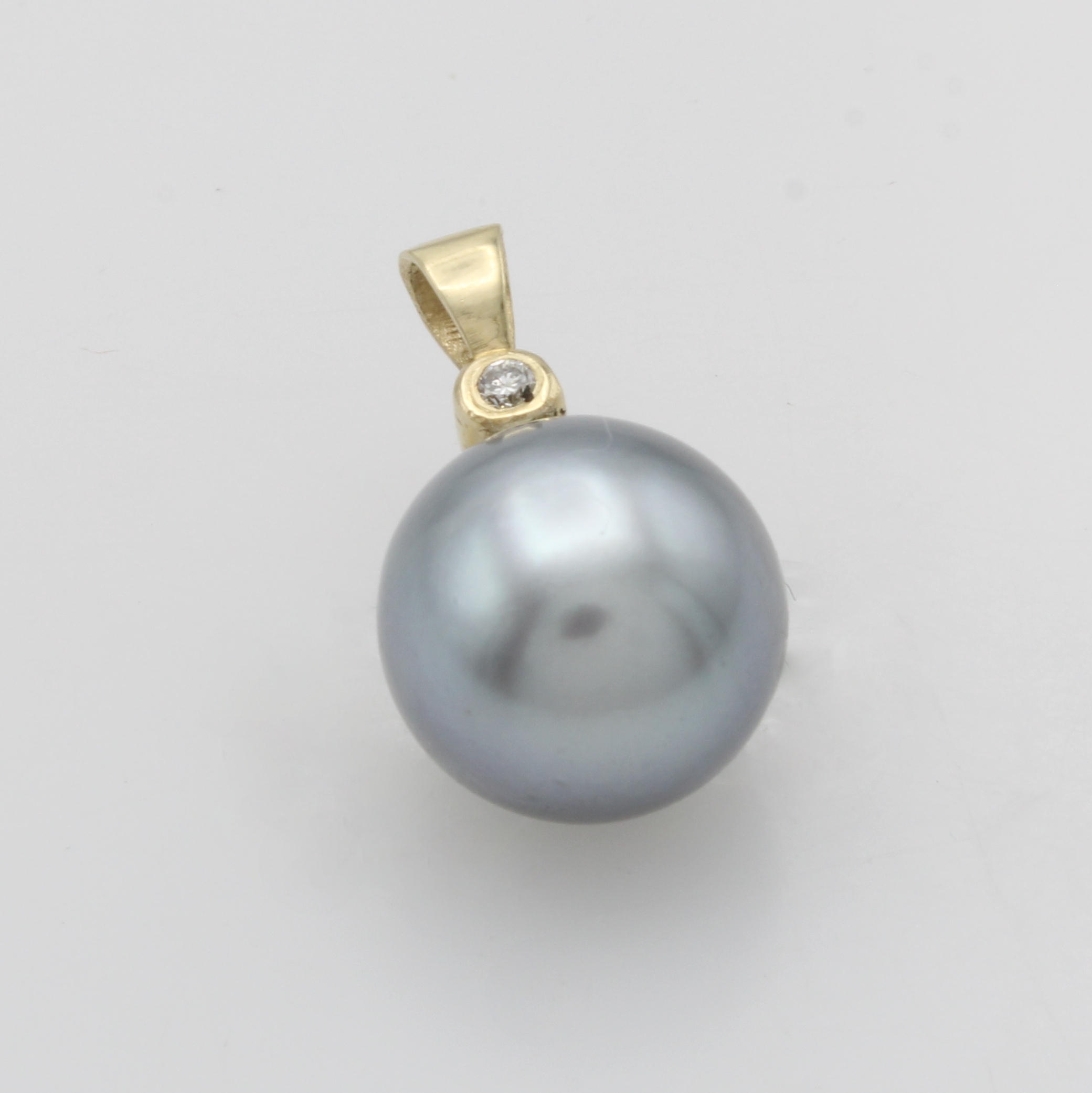 Image 27060950 - Anhänger mit Tahitizuchtperle und Brillant, GG 585/000, graue Tahitizuchtperle, M. ca. ...