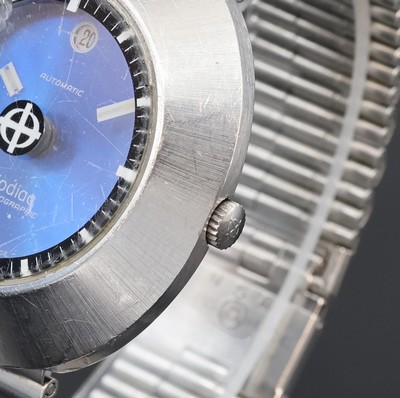 27060917b - ZODIAC Astrographic Herrenarmbanduhr mit mysteriöser Anzeige in Stahl, Schweiz um 1970, ...