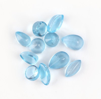 27060942a - Lot 12 lose facett. Blautopase (beh.) zus. ca.ca. 5.60 ct, in versch. Größen, Formen ...
