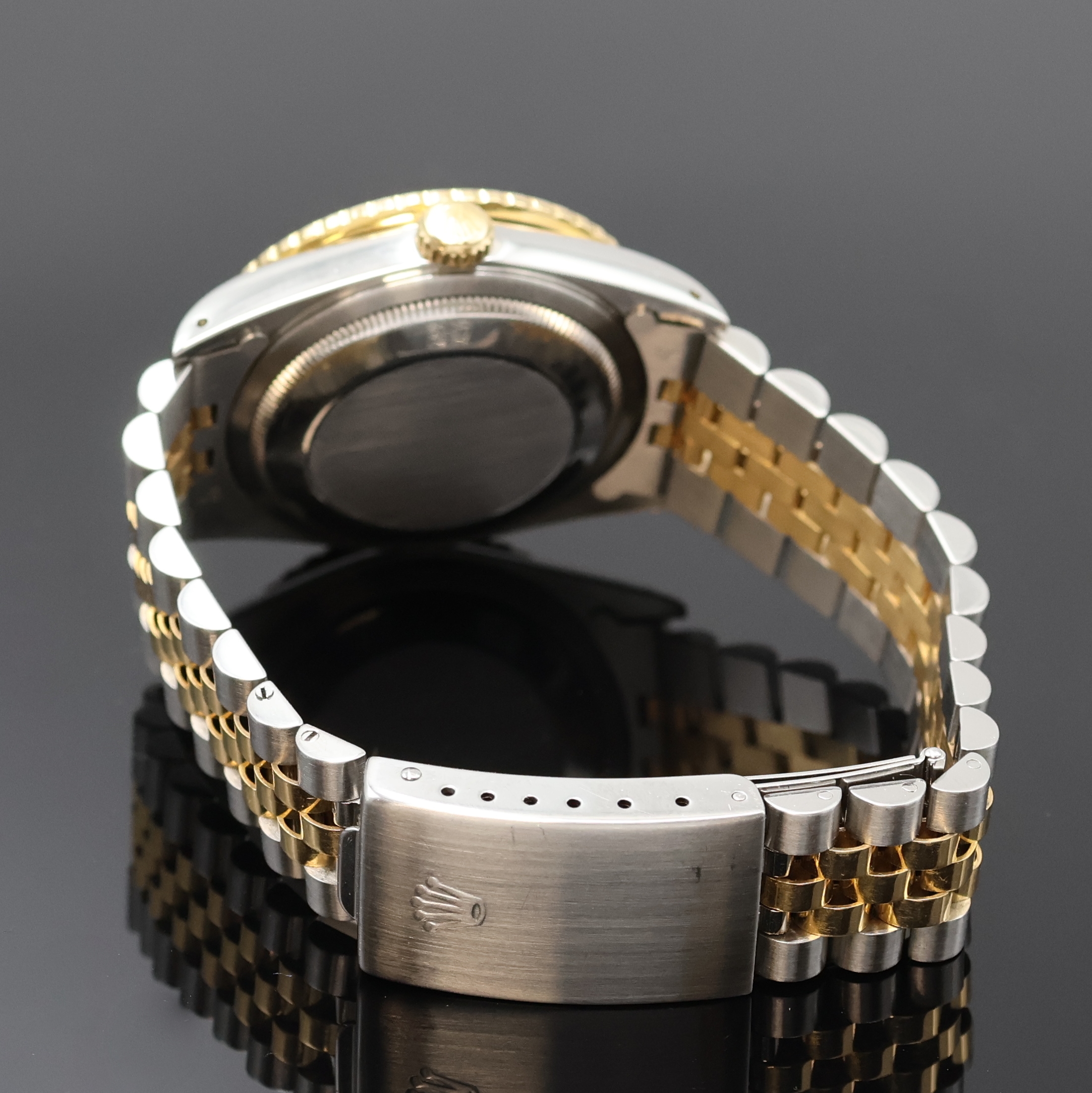 Detail b: ROLEX Oyster Perpetual Datejust Turn-O-Graph Herrenarmbanduhr Referenz 16263, Schweiz um 1991, Automatik, Chronometer der Superlative in Stahl/Gold, ...
