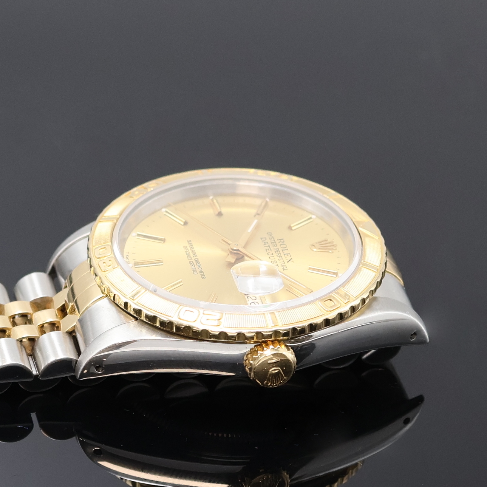Detail c: ROLEX Oyster Perpetual Datejust Turn-O-Graph Herrenarmbanduhr Referenz 16263, Schweiz um 1991, Automatik, Chronometer der Superlative in Stahl/Gold, ...