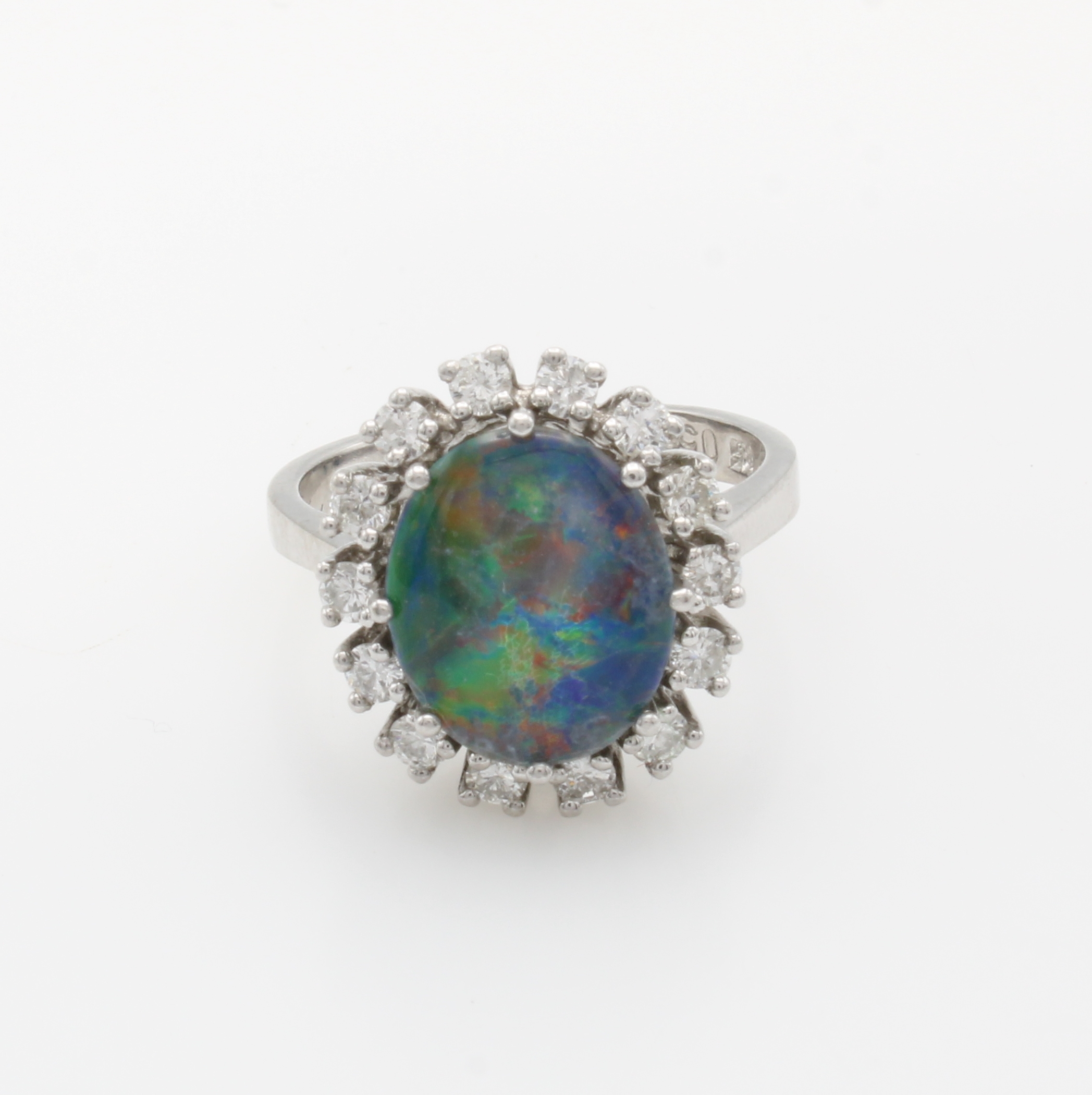 Image 27061050 - Ring mit Opaltriplette und Brillanten, WG 585/000, Brill. zus. ca. 0,56 Weiß/si, ...