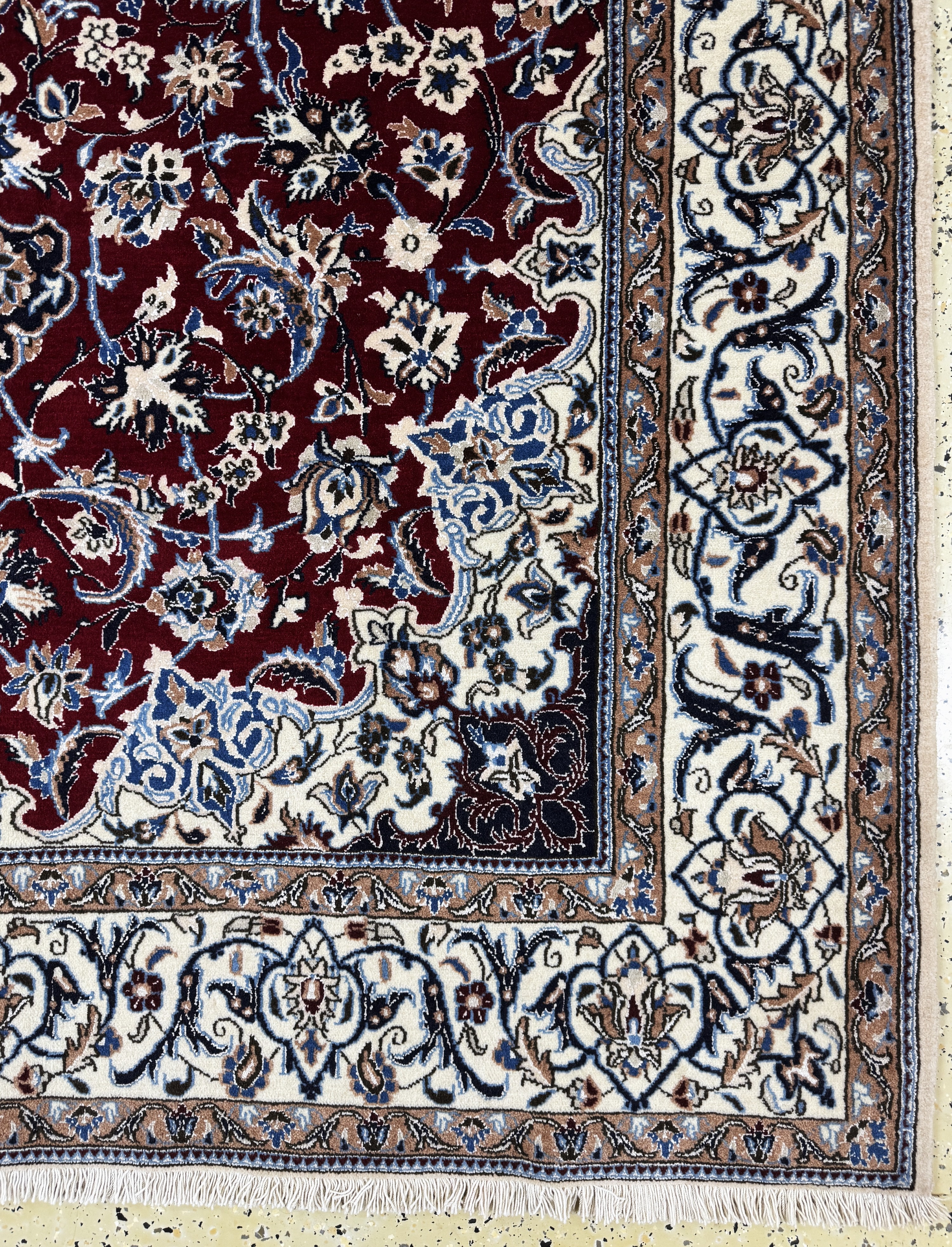 Detail a: Nain fein(9 La), Persien, Mitte 20.Jhd, Korkwolle mit Seide, ca. 265 x 166 cm, ca. 500.000 Kn/qm, EHZ: 1-2