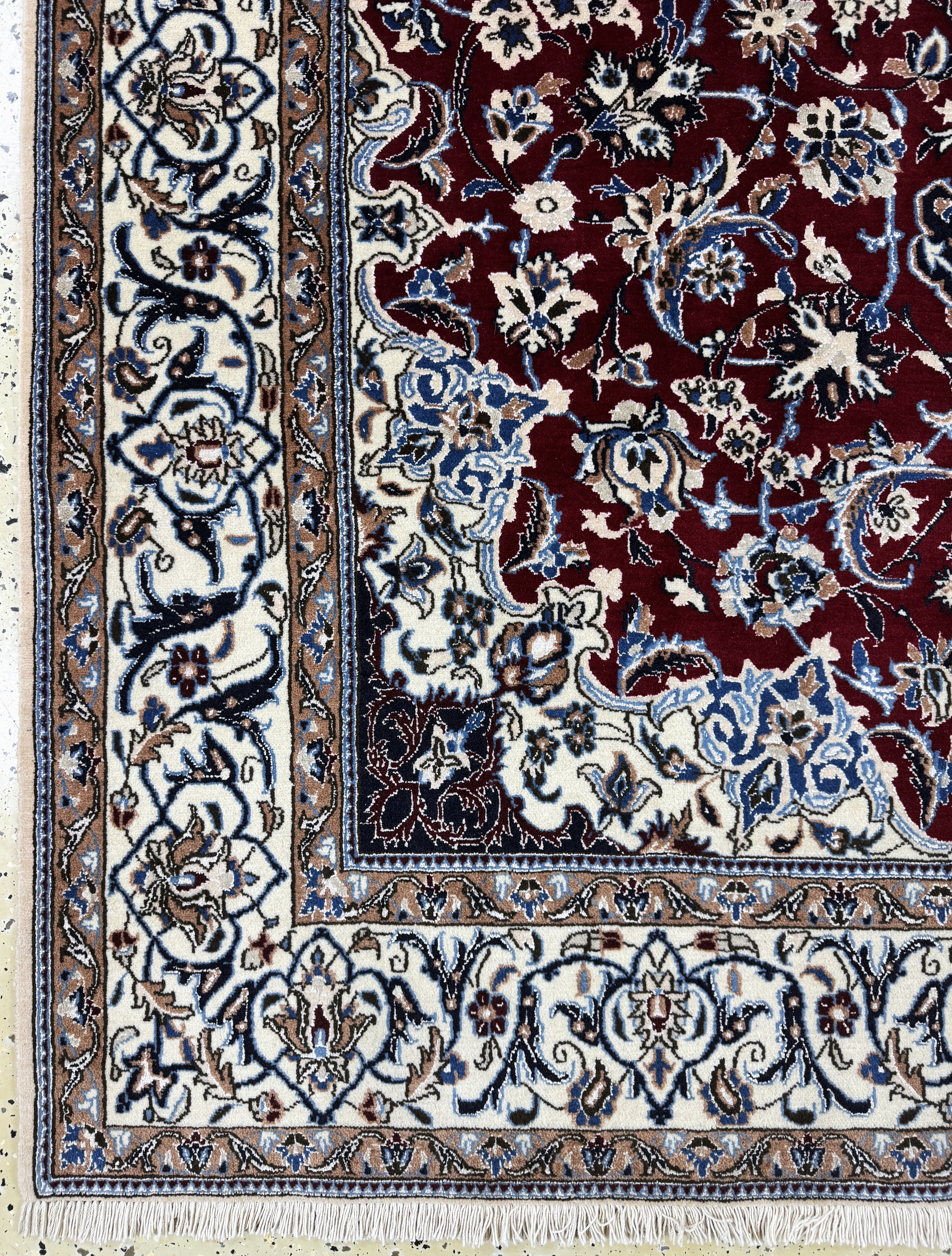 Detail b: Nain fein(9 La), Persien, Mitte 20.Jhd, Korkwolle mit Seide, ca. 265 x 166 cm, ca. 500.000 Kn/qm, EHZ: 1-2