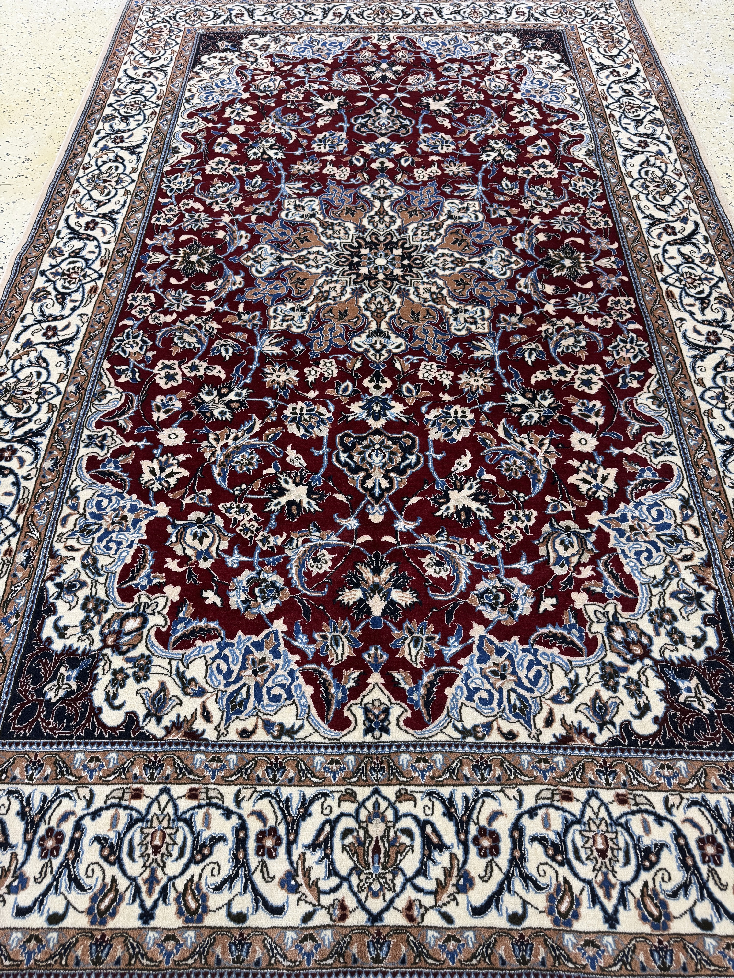 Detail f: Nain fein(9 La), Persien, Mitte 20.Jhd, Korkwolle mit Seide, ca. 265 x 166 cm, ca. 500.000 Kn/qm, EHZ: 1-2