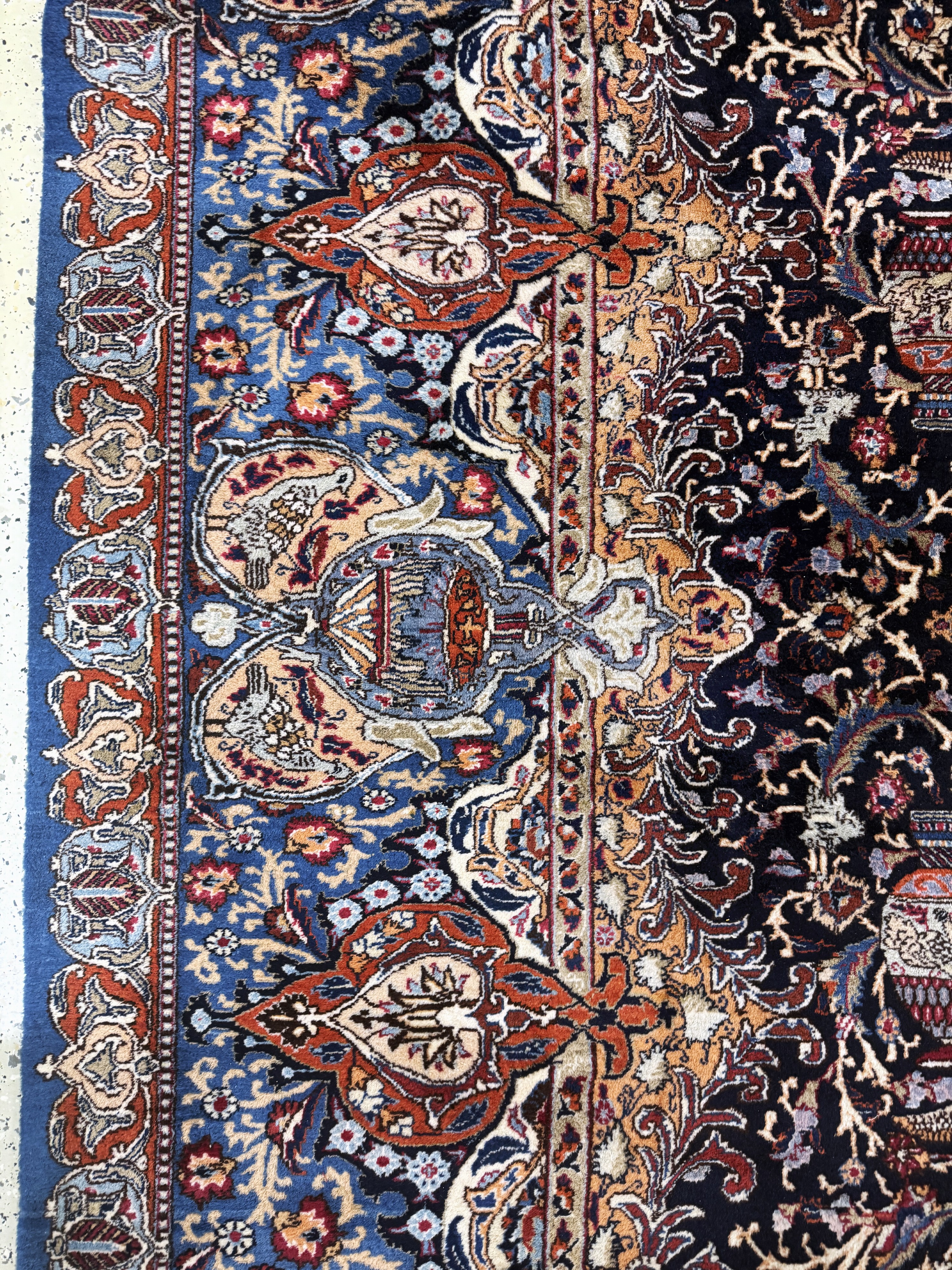 Detail d: Kaschmar, Persien, Mitte 20.Jhd, Wolle auf Baumwolle, ca. 390 x 295 cm, EHZ:(nahezu neuwertig)