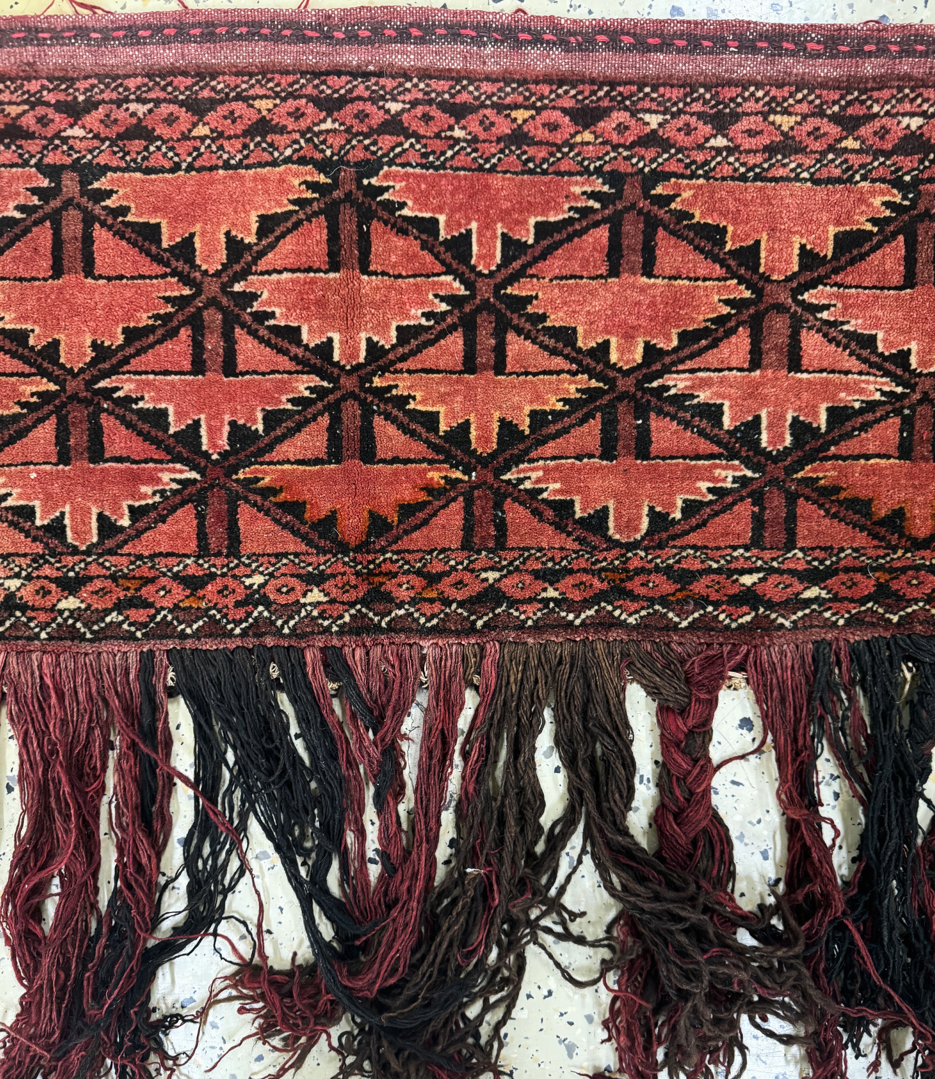 Detail b: Ersari Torba, Afghanistan, Mitte 20.Jhd, Wolle auf Wolle, ca. 180 x 66 cm, EHZ: 2
