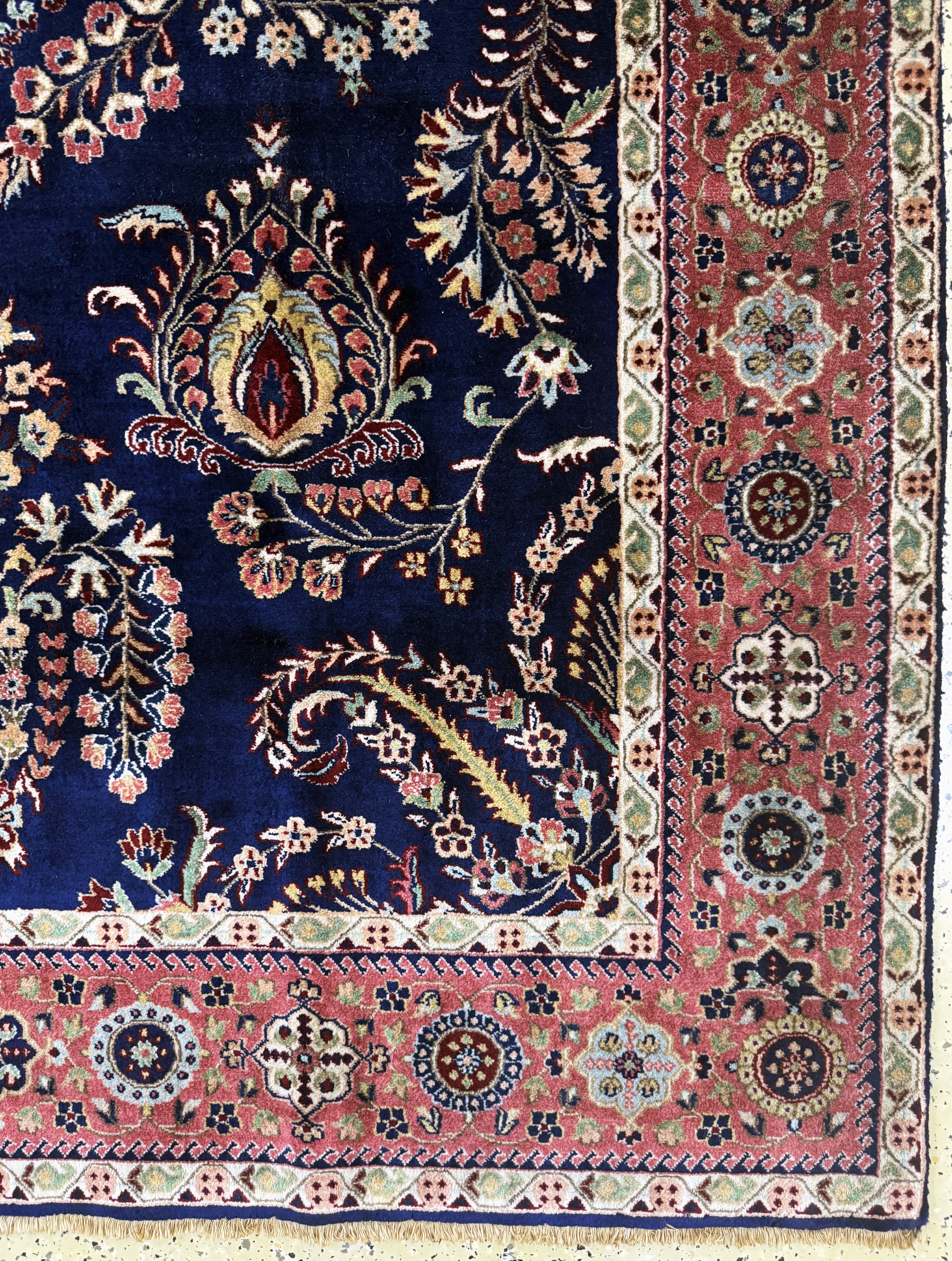 Detail a: Sarogh"Mohajeran"fein, Indien, Mitte 20.Jhd, Korkwolle auf Baumwolle, ca. 244 x 170cm, gereinigt, EHZ: 1-2