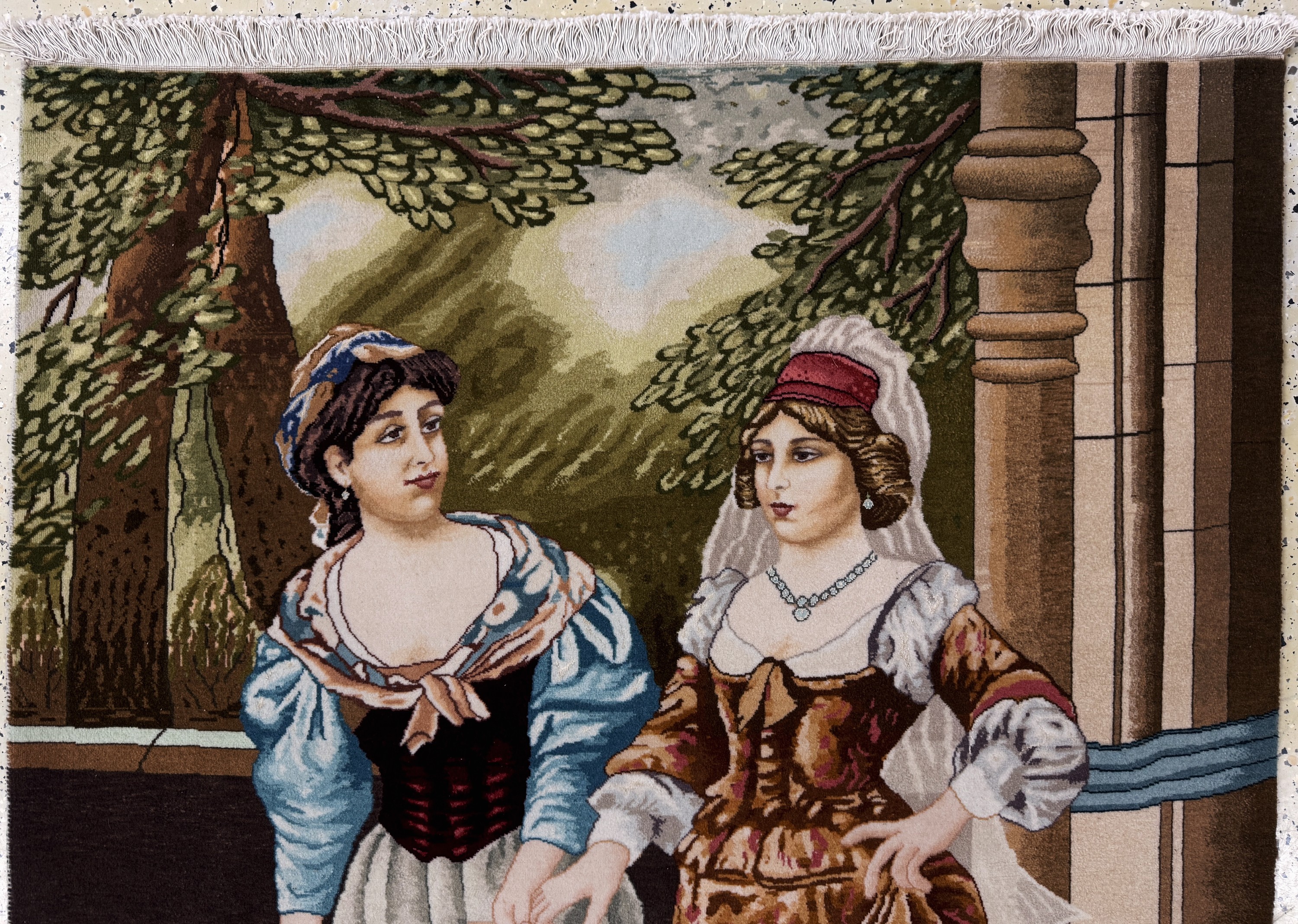 Detail a: Täbriz fein(50 Raj), Persien, Mitte 20.Jhd,Korkwolle auf Baumwolle, ca. 157 x 110 cm, ca.500.000 Kn/qm, EHZ: 2