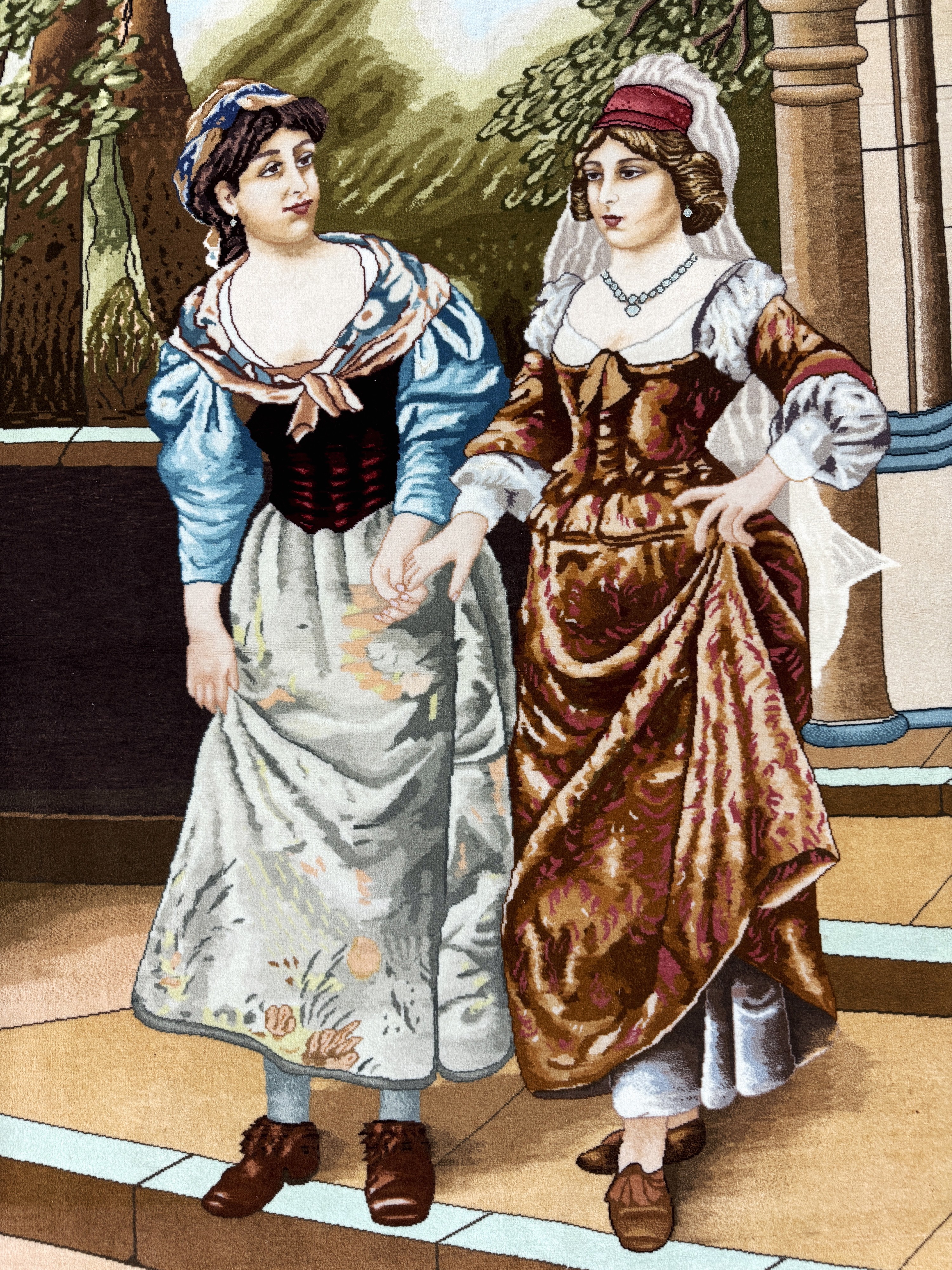 Detail c: Täbriz fein(50 Raj), Persien, Mitte 20.Jhd,Korkwolle auf Baumwolle, ca. 157 x 110 cm, ca.500.000 Kn/qm, EHZ: 2