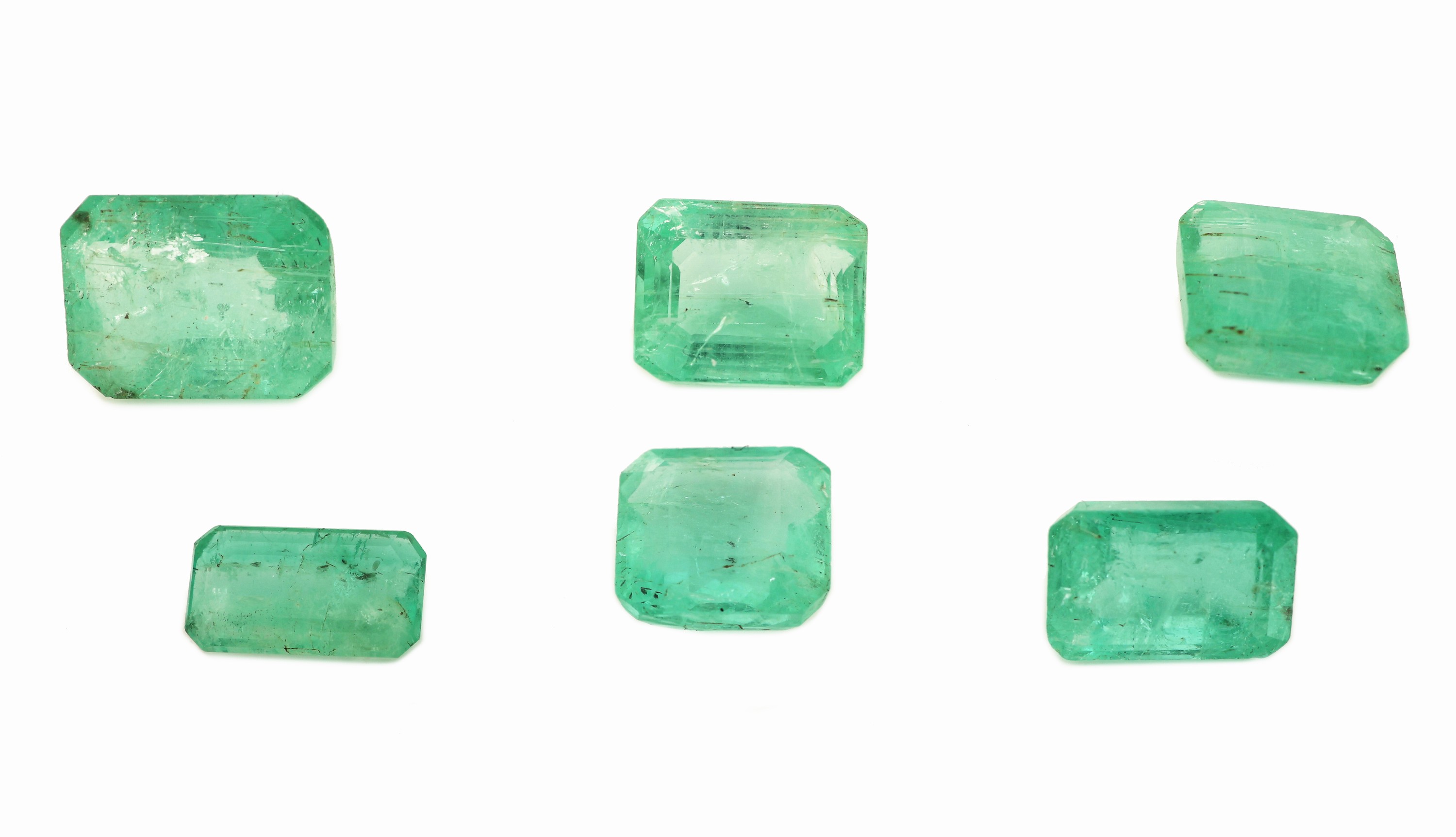 Image 27061061 - Lot 6 lose Smaragde, zus. ca. 13.8 ct, Treppenschliff in versch. Größen Schätzpreis: ...