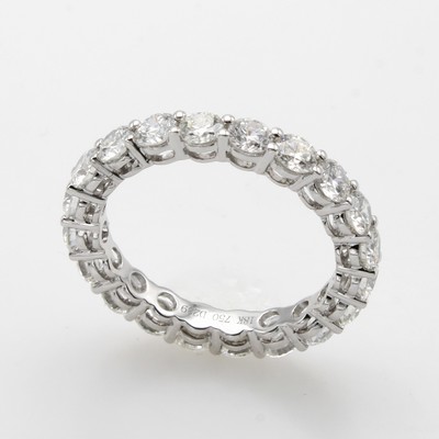 27061014a - Memoryring mit Brillanten, WG 750/000, rundum bes. m. Brill. zus. ca. 2.39 ct feines ...