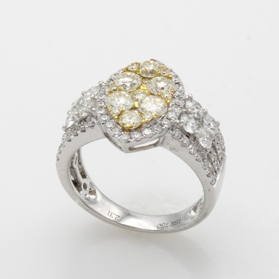27061016a - Ring mit Brillanten, WG 750/000, Brill. zus. ca. 1.27 ct feines Weiß-Weiß/si, Brill. ...