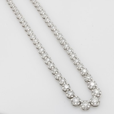Image Riviercollier mit Brillanten, WG 750/000, 107 Brill. im Verlauf gefasst zus. ca. 6.47 ct ...