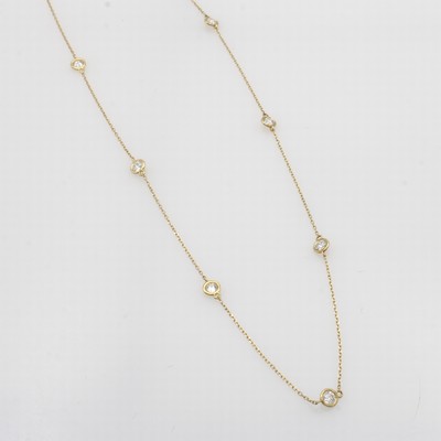 Image Endlose Kette mit Brillanten, GG 750/000, 37 Brill. in Zargenfassungen zus. ca. 2.65 ct ...